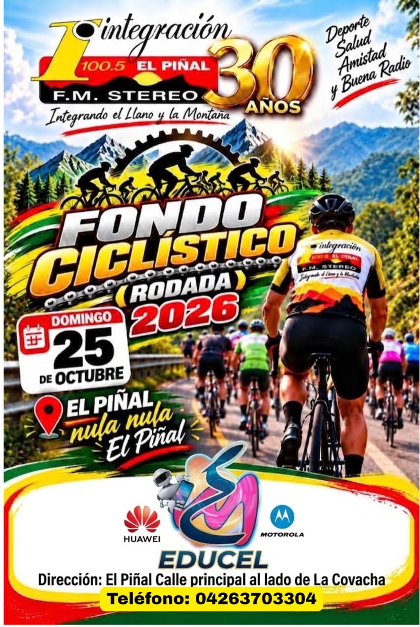 PATROCINANTES DEL GRAN FONDO CICLISTICO EN HOMENAJE A LOS 30 AÑOS DE INTEGRACION 100.5FM
