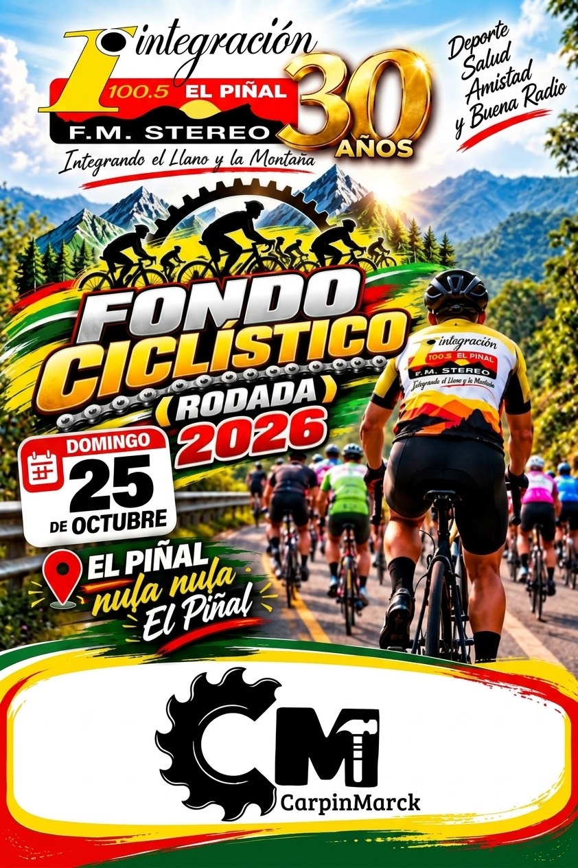 PATROCINANTES DEL GRAN FONDO CICLISTICO EN HOMENAJE A LOS 30 AÑOS DE INTEGRACION 100.5FM