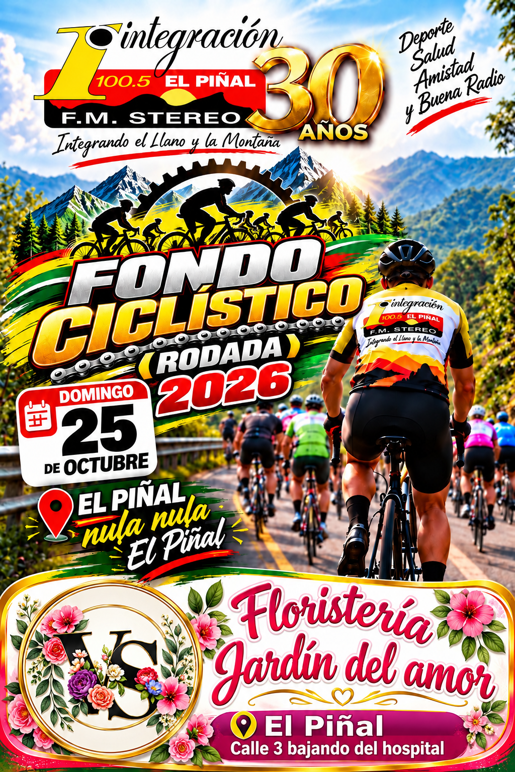 PATROCINANTES DEL GRAN FONDO CICLISTICO EN HOMENAJE A LOS 30 AÑOS DE INTEGRACION 100.5FM