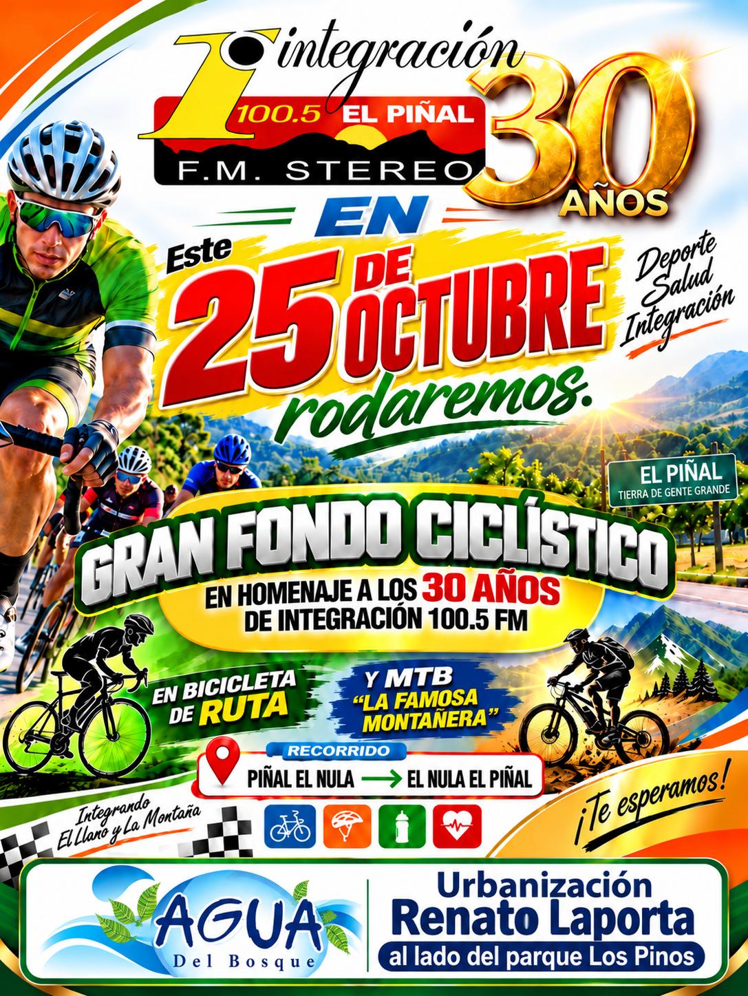 PATROCINANTES DEL GRAN FONDO CICLISTICO EN HOMENAJE A LOS 30 AÑOS DE INTEGRACION 100.5FM