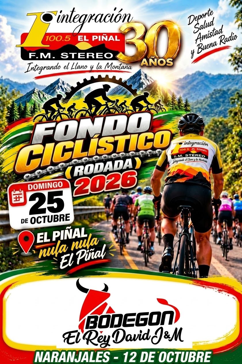 PATROCINANTES DEL GRAN FONDO CICLISTICO EN HOMENAJE A LOS 30 AÑOS DE INTEGRACION 100.5FM
