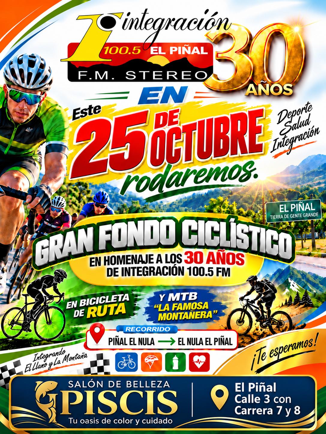 PATROCINANTES DEL GRAN FONDO CICLISTICO EN HOMENAJE A LOS 30 AÑOS DE INTEGRACION 100.5FM