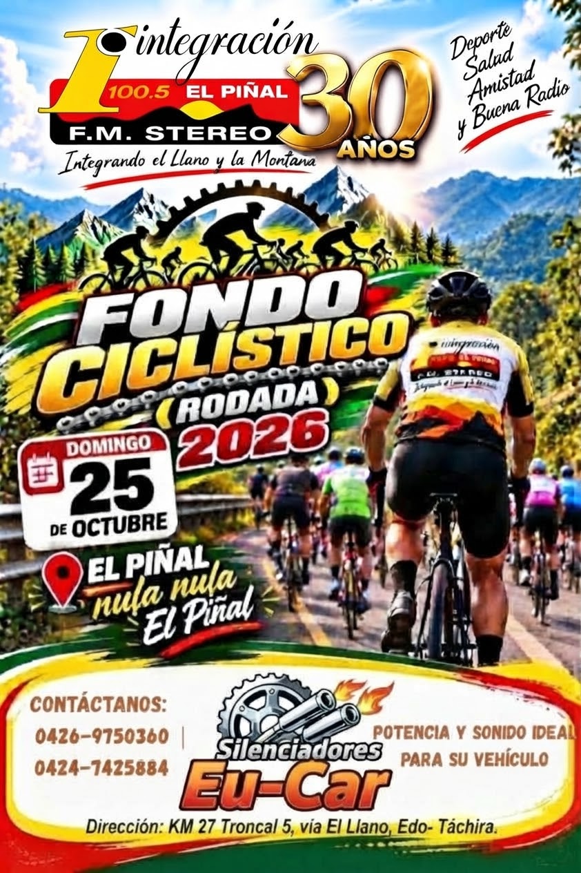 PATROCINANTES DEL GRAN FONDO CICLISTICO EN HOMENAJE A LOS 30 AÑOS DE INTEGRACION 100.5FM