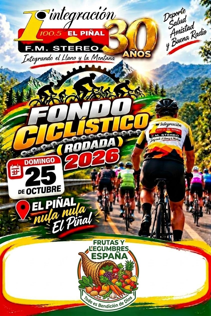 PATROCINANTES DEL GRAN FONDO CICLISTICO EN HOMENAJE A LOS 30 AÑOS DE INTEGRACION 100.5FM