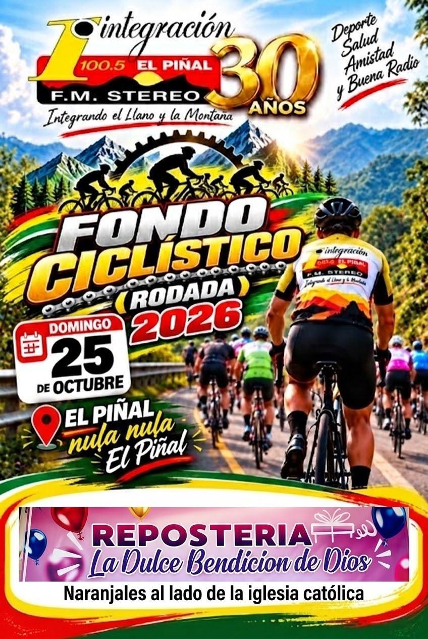 PATROCINANTES DEL GRAN FONDO CICLISTICO EN HOMENAJE A LOS 30 AÑOS DE INTEGRACION 100.5FM