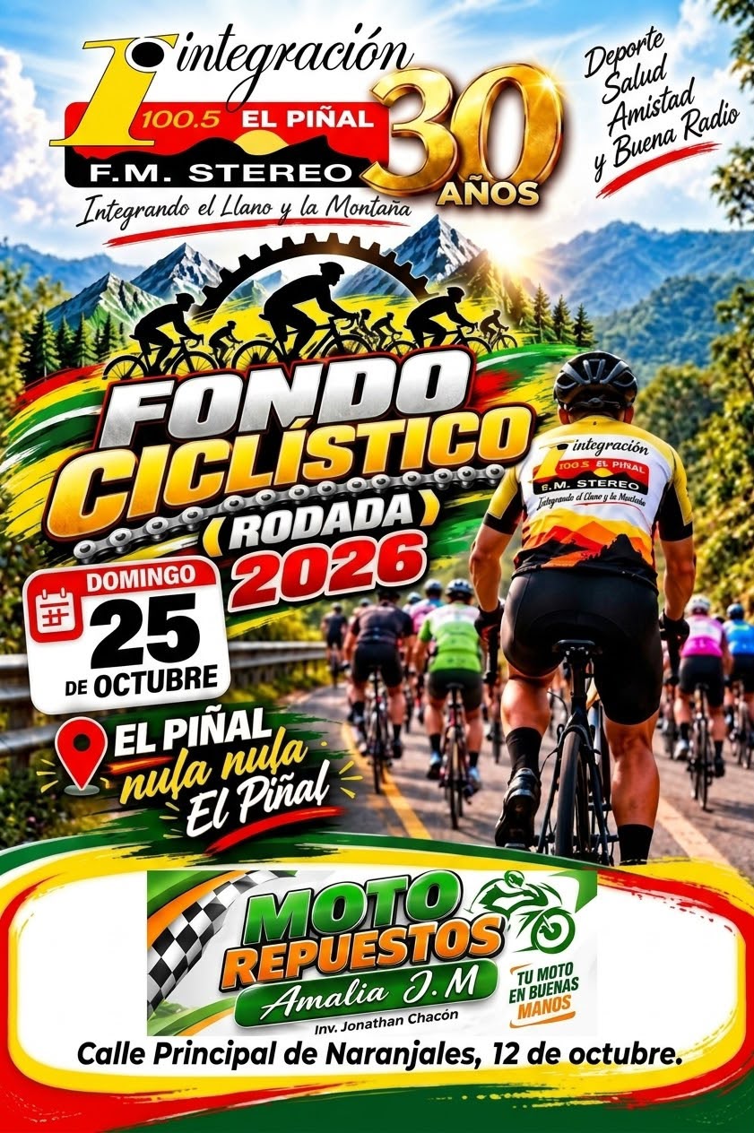 PATROCINANTES DEL GRAN FONDO CICLISTICO EN HOMENAJE A LOS 30 AÑOS DE INTEGRACION 100.5FM