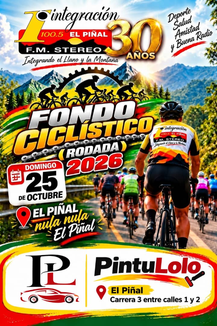 PATROCINANTES DEL GRAN FONDO CICLISTICO EN HOMENAJE A LOS 30 AÑOS DE INTEGRACION 100.5FM